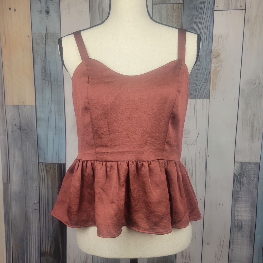 NWT Express Peplum Cami Top Burnt Orange Size Medium